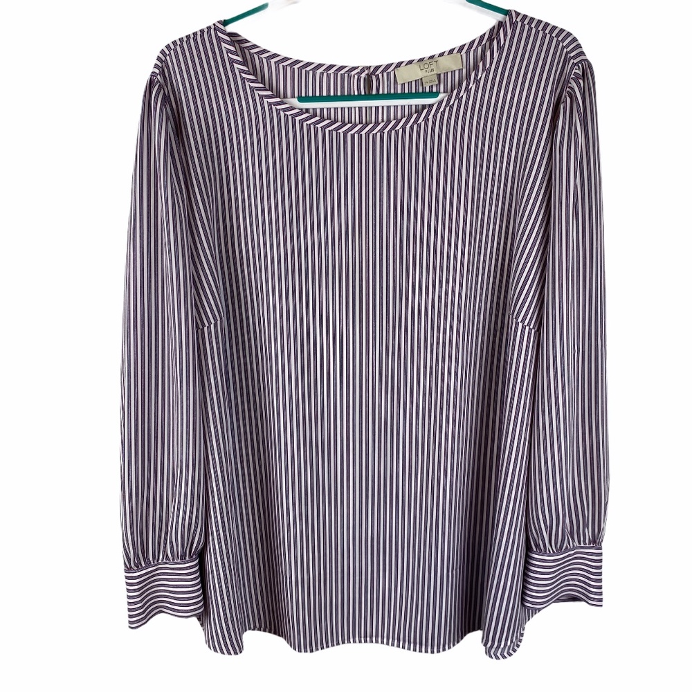 Ann Taylor LOFT Striped Blouse Sz 24 Plus 3X